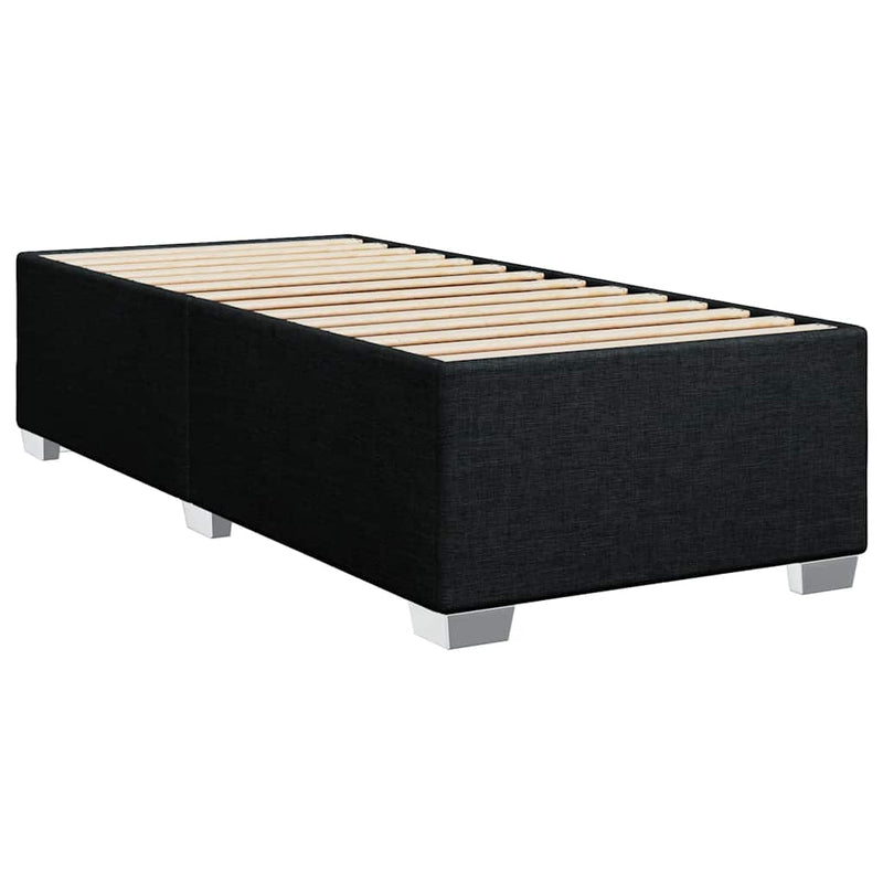 Pat box spring cu saltea, negru, 90x190 cm, textil
