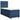 Pat box spring cu saltea, albastru, 90x190 cm, textil