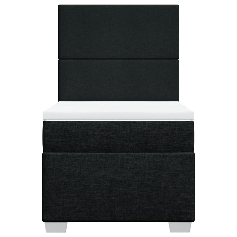 Pat box spring cu saltea, negru, 100x200 cm, textil