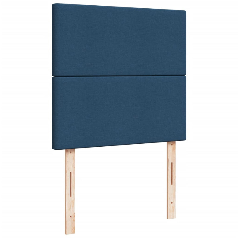 Pat box spring cu saltea, albastru, 100x200 cm, textil