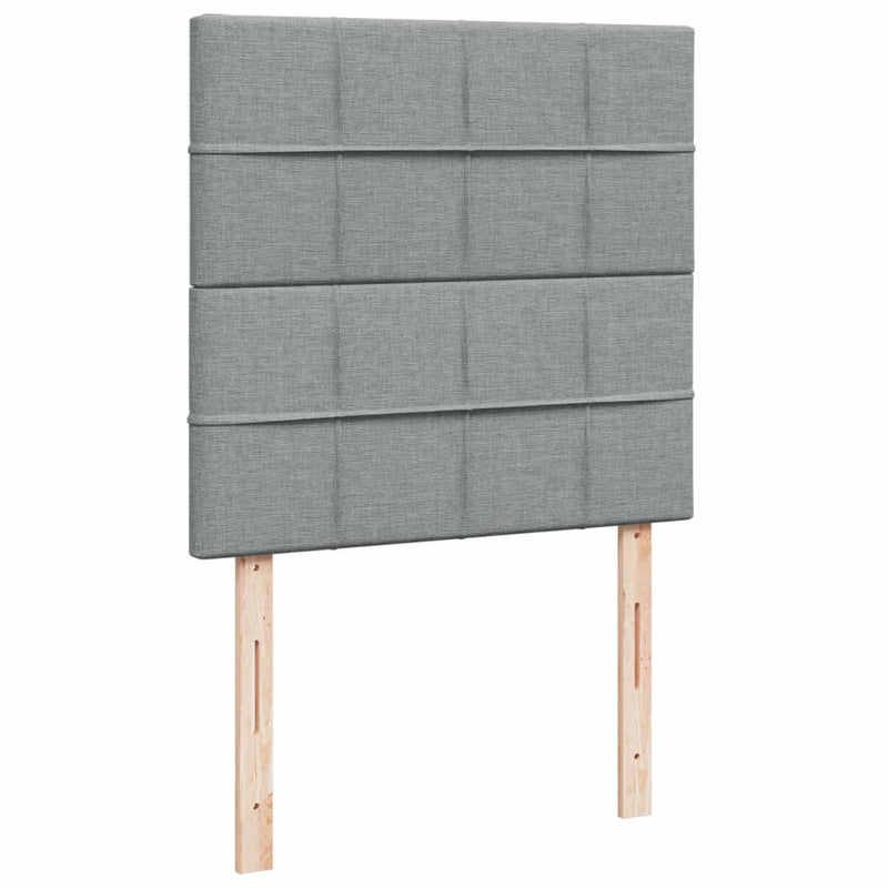 Pat box spring cu saltea, gri deschis, 100x200 cm, textil