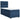 Pat box spring cu saltea, albastru, 100x200 cm, textil
