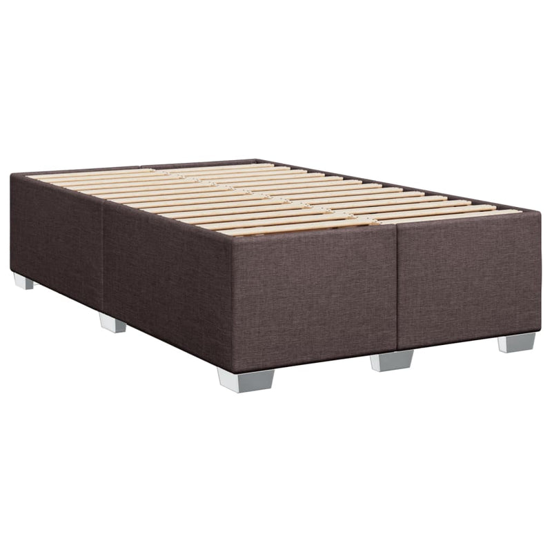 Pat box spring cu saltea, maro închis, 120x190 cm, textil