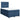 Pat box spring cu saltea, albastru, 120x190 cm, material textil