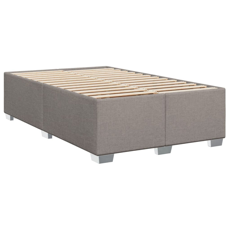 Pat box spring cu saltea, taupe, 120x190 cm material textil