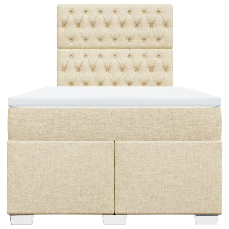Pat continental cu saltea, crem, 120x190 cm, textil
