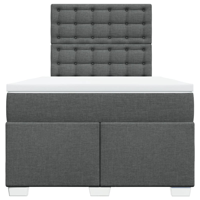 Pat box spring cu saltea, gri închis, 120x190 cm, textil