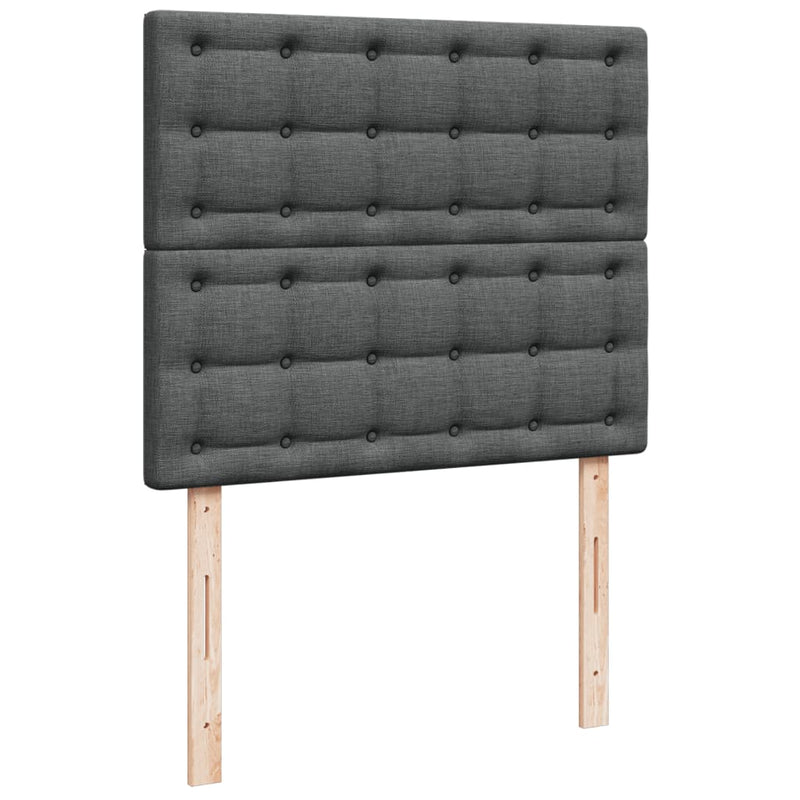 Pat box spring cu saltea, gri închis, 120x190 cm, textil