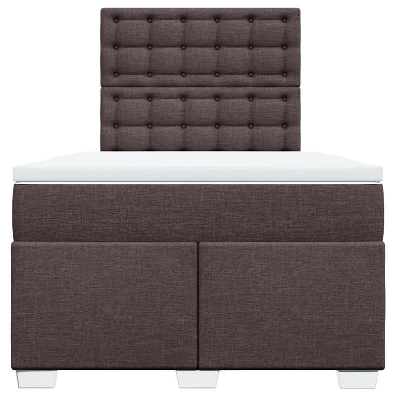 Pat box spring cu saltea, maro închis, 120x190 cm, textil