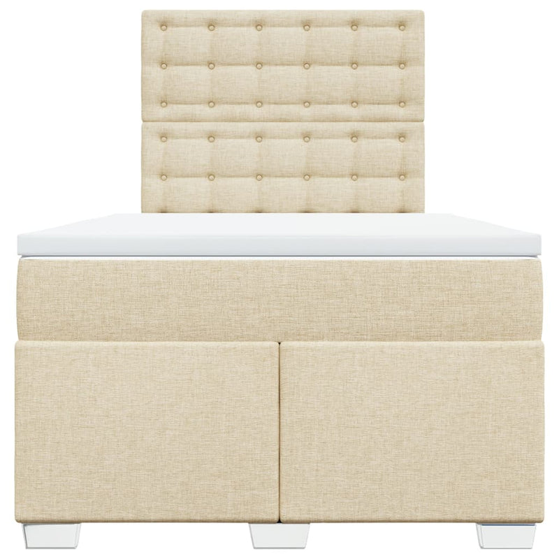 Pat continental cu saltea, crem, 120x190 cm, textil