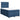 Pat box spring cu saltea, albastru, 120x190 cm, material textil