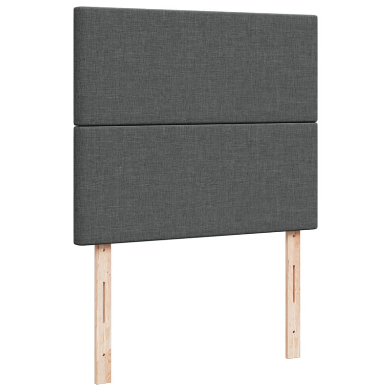 Pat box spring cu saltea, gri închis, 120x200 cm, textil