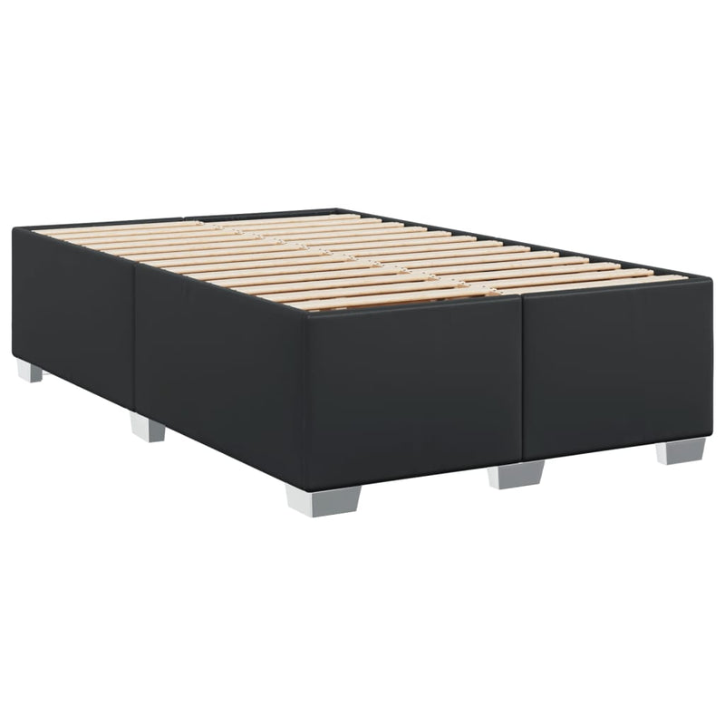 Pat box spring cu saltea, negru, 120x200 cm, textil