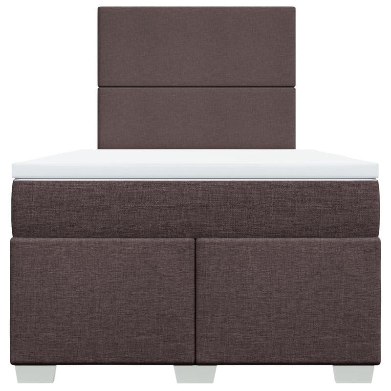 Pat box spring cu saltea, maro închis, 120x200 cm, textil