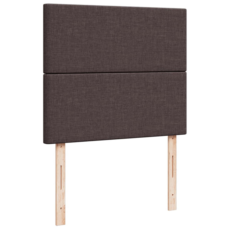 Pat box spring cu saltea, maro închis, 120x200 cm, textil