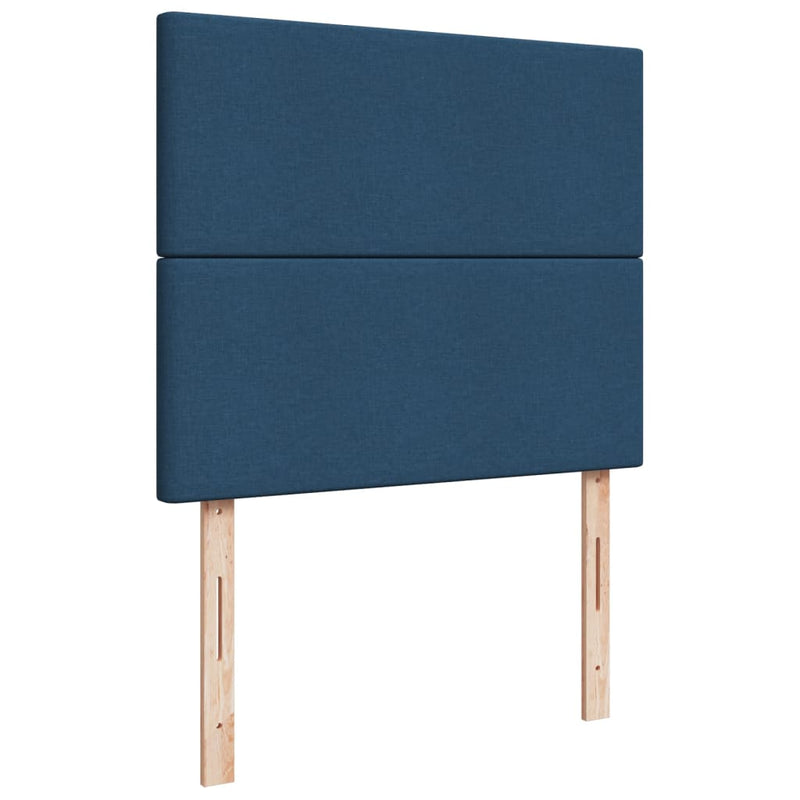 Pat box spring cu saltea, albastru, 120x200 cm, textil