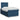 Pat box spring cu saltea, albastru, 120x200 cm, textil