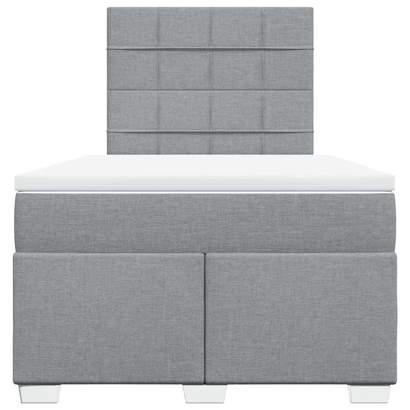Pat continental cu saltea, gri deschis, 120x200 cm, textil
