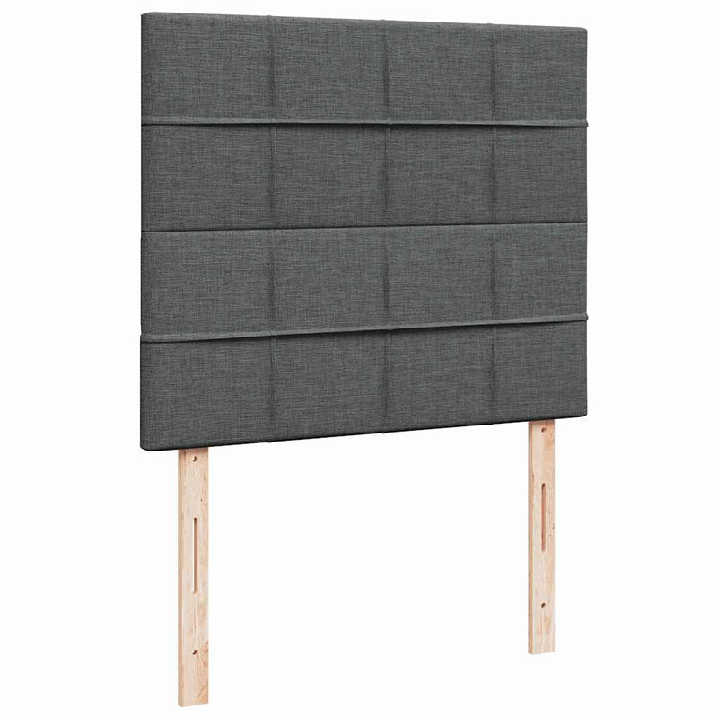 Pat box spring cu saltea, gri închis, 120x200 cm, textil
