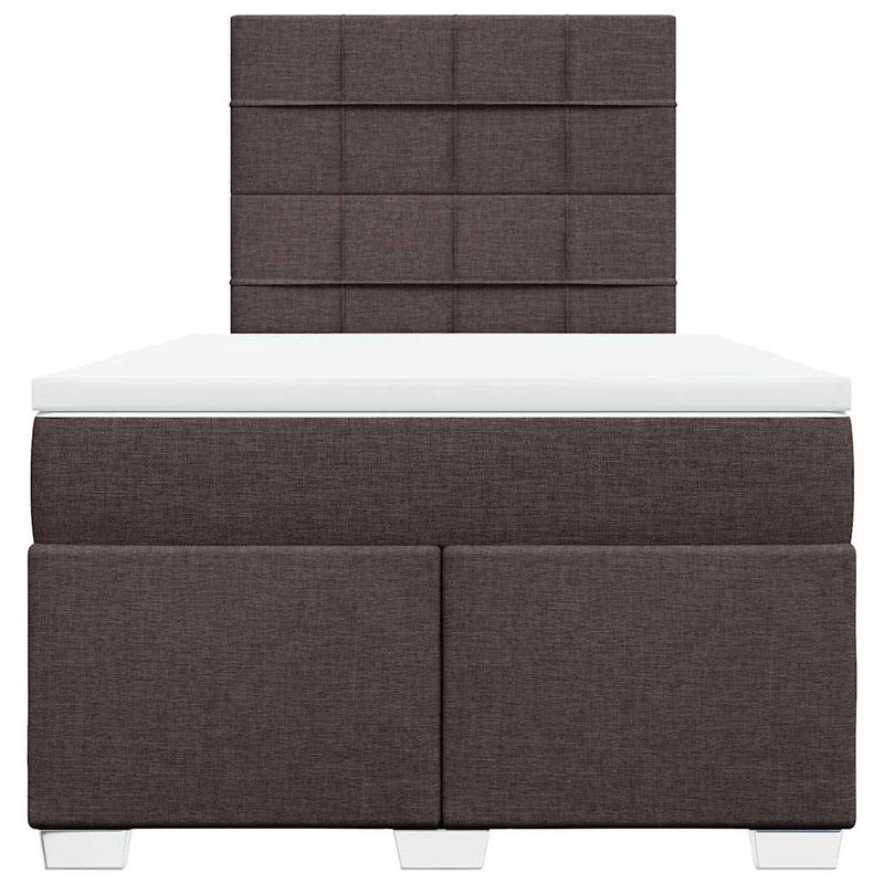 Pat box spring cu saltea, maro închis, 120x200 cm, textil