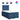 Pat box spring cu saltea, albastru, 120x200 cm, textil