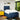Pat box spring cu saltea, albastru, 120x200 cm, textil