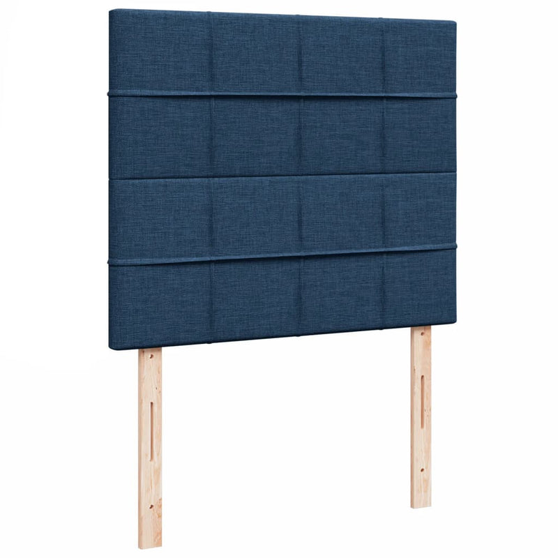 Pat box spring cu saltea, albastru, 120x200 cm, textil