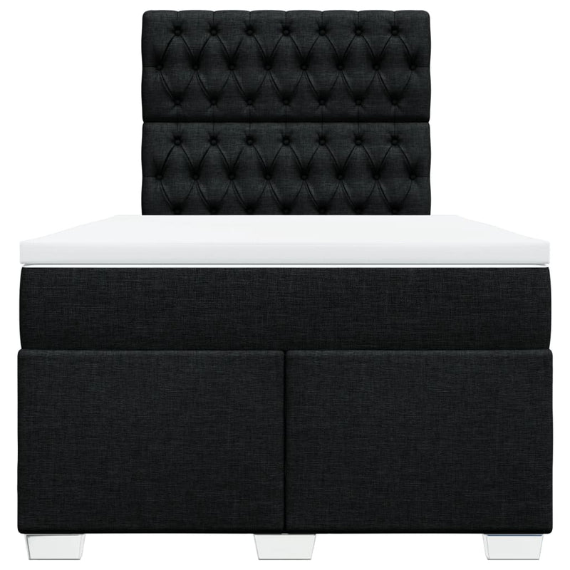 Pat box spring cu saltea, negru, 120x200 cm, textil
