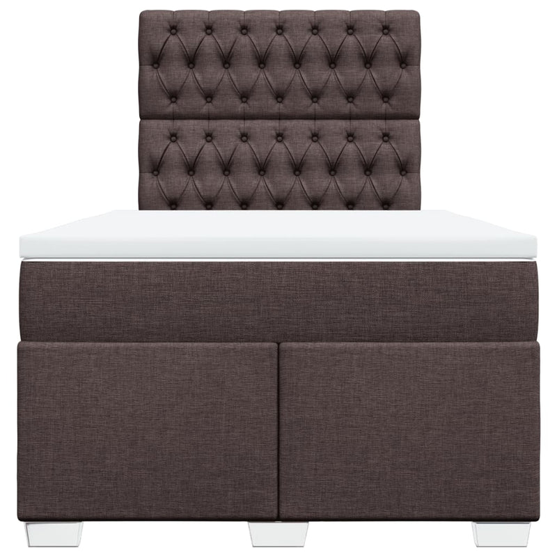 Pat box spring cu saltea, maro închis, 120x200 cm, textil