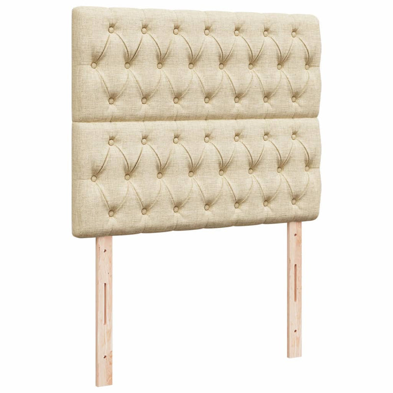 Pat box spring cu saltea, crem, 120x200 cm, textil