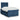 Pat box spring cu saltea, albastru, 120x200 cm, textil