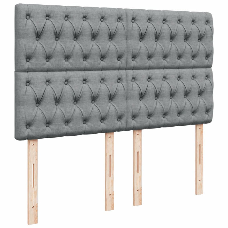 Pat box spring cu saltea, gri deschis, 140x190 cm, textil