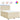 Pat box spring cu saltea, crem, 140x200 cm, textil