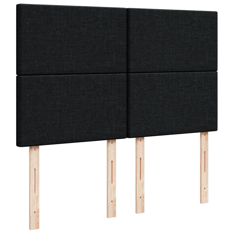 Pat box spring cu saltea, negru, 140x200 cm, textil