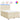 Pat continental cu saltea, crem, 140x200 cm, material textil