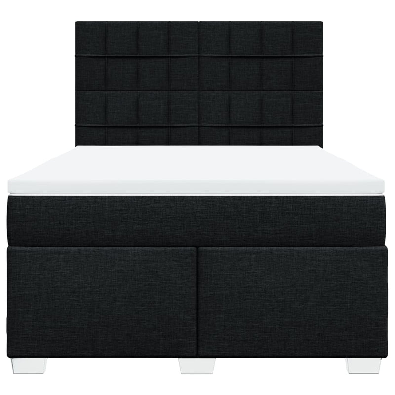 Pat box spring cu saltea, negru, 140x200 cm, textil