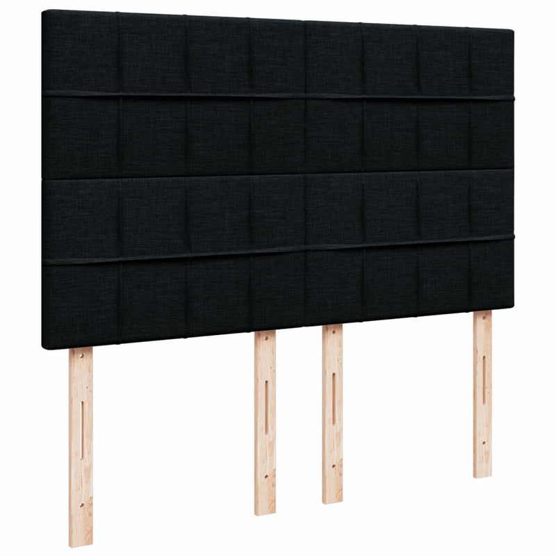 Pat box spring cu saltea, negru, 140x200 cm, textil