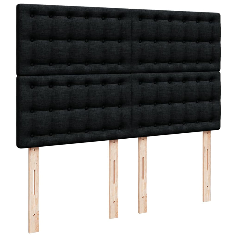 Pat box spring cu saltea, negru, 140x200 cm, textil
