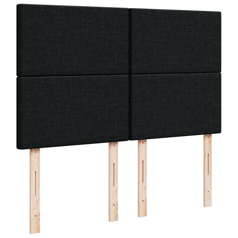 Pat box spring cu saltea, negru, 160x200 cm, textil