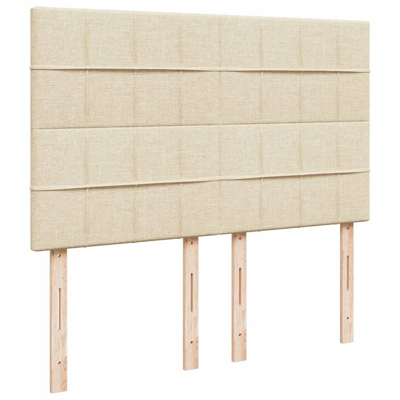 Pat box spring cu saltea, crem, 160x200 cm, material textil