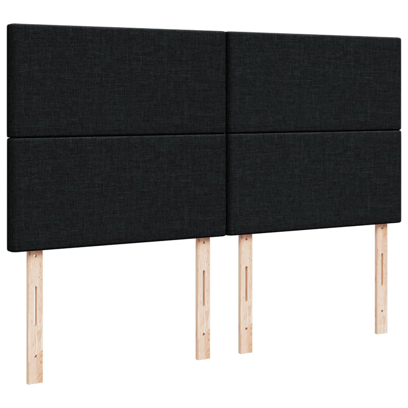 Pat box spring cu saltea, negru, 180x200 cm, catifea