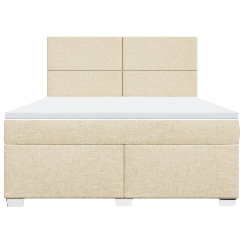 Pat continental cu saltea, crem, 180x200 cm, textil