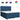 Pat box spring cu saltea, albastru, 180x200 cm, material textil