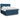 Pat box spring cu saltea, albastru, 180x200 cm, material textil