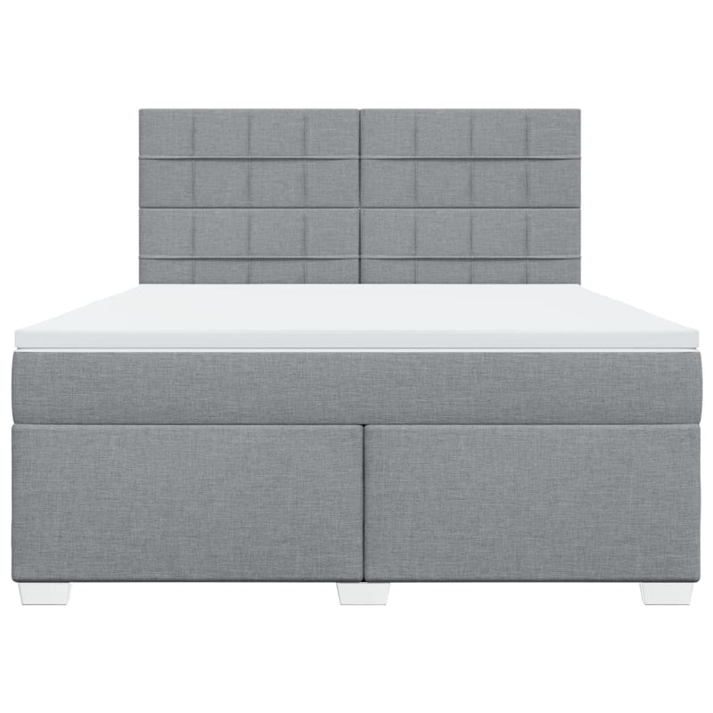 Pat continental, gri deschis, 180x200 cm, material textil