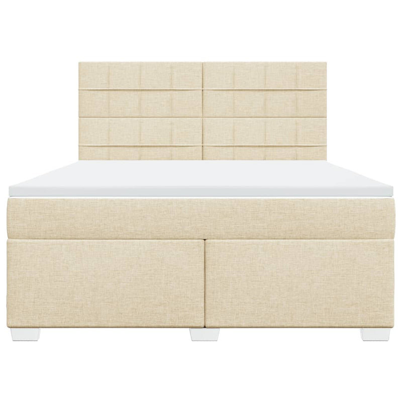 Pat continental cu saltea, crem, 180x200 cm, textil