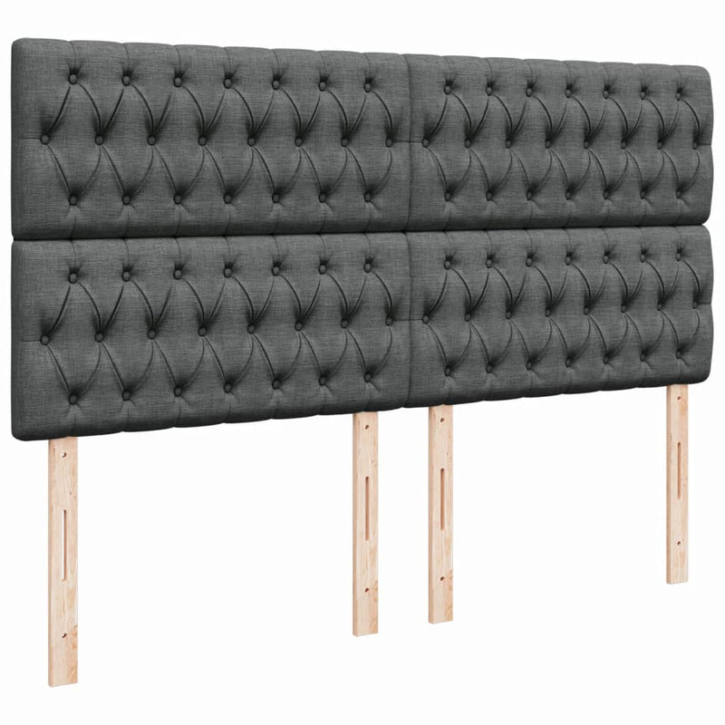 Pat box spring cu saltea, gri închis, 180x200 cm, textil