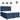 Pat box spring cu saltea, albastru, 180x200 cm, material textil