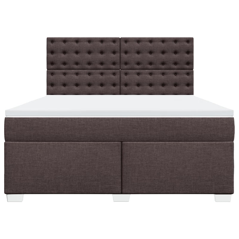 Pat continental cu saltea maro închis 180x200cm material textil