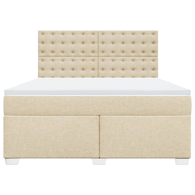 Pat continental cu saltea, crem, 180x200 cm, textil